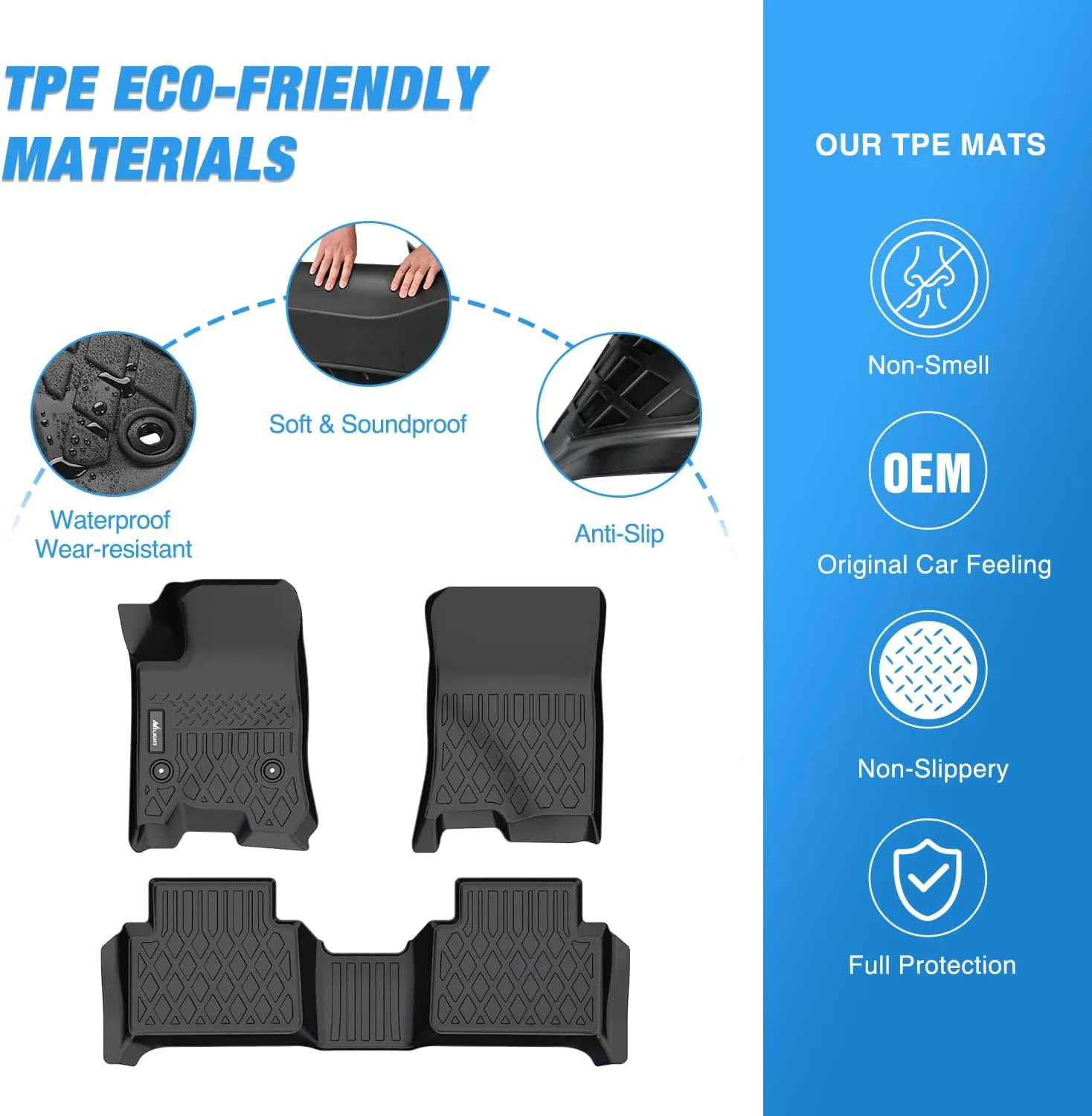 2023 2024 2025 Chevy Colorado/GMC Canyon Crew Cab TPE Floor Mats