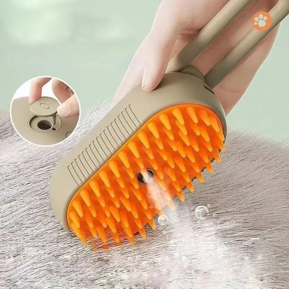 3-in-1 Electric Pet Grooming Brush – Massage, Hair Removal, Steam