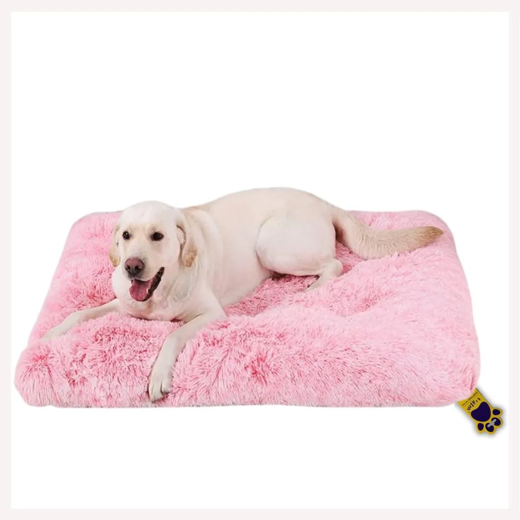 A a Pets' Faux Fur Dog Bed l Silky Soft Fluffy Fuzzy Calming