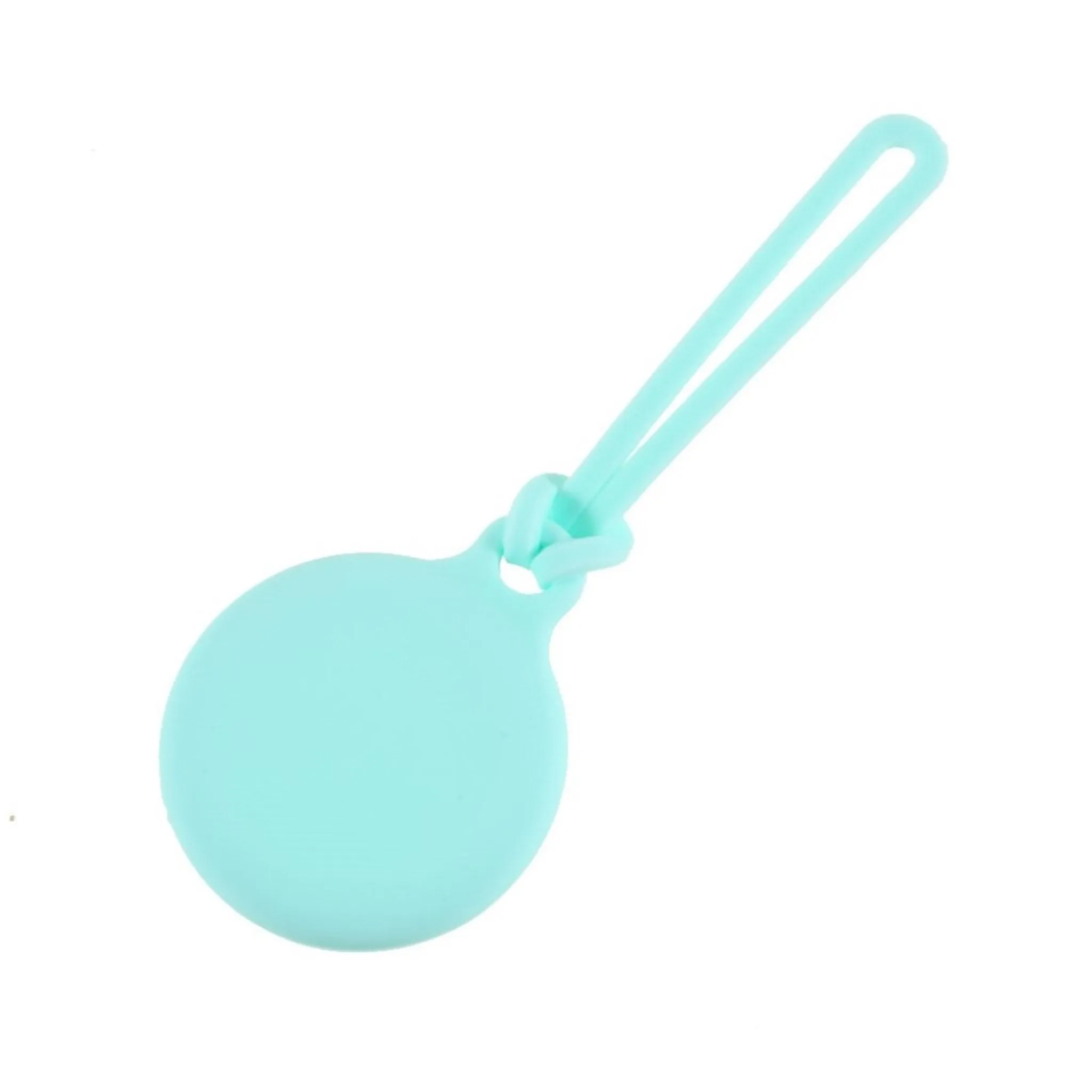AirTags round silicone cover with three straps - Baby Blue