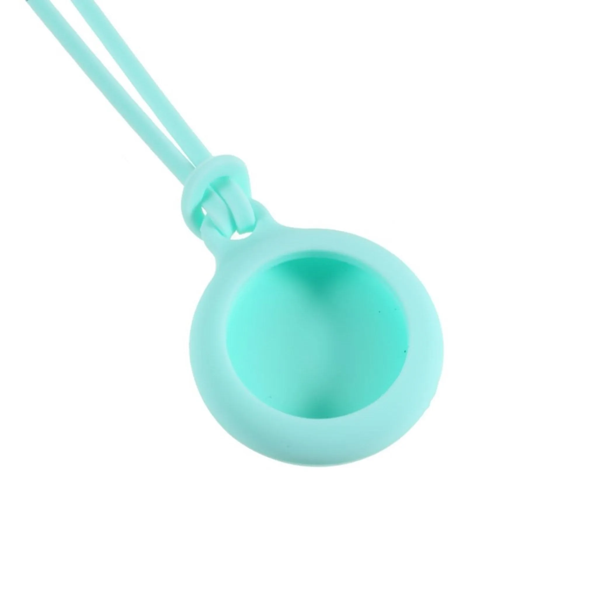 AirTags round silicone cover with three straps - Baby Blue