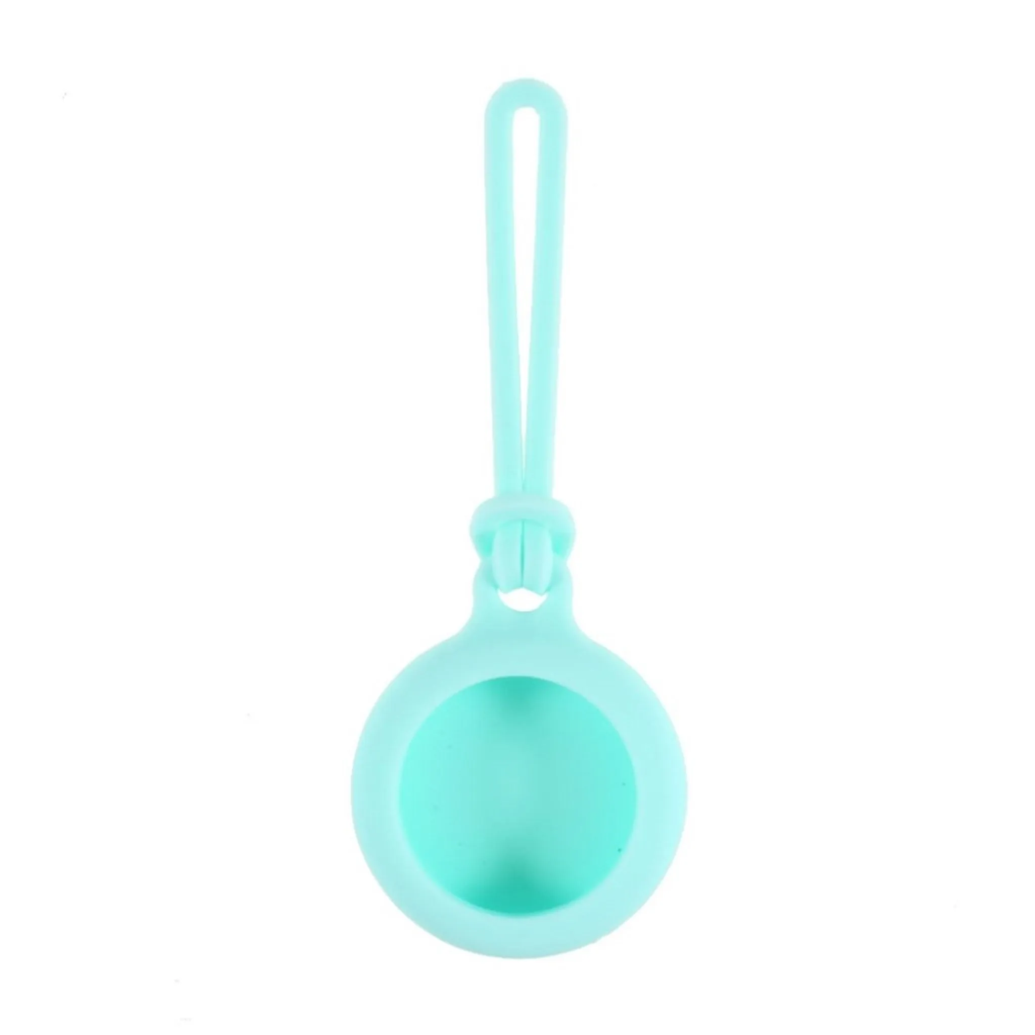 AirTags round silicone cover with three straps - Baby Blue