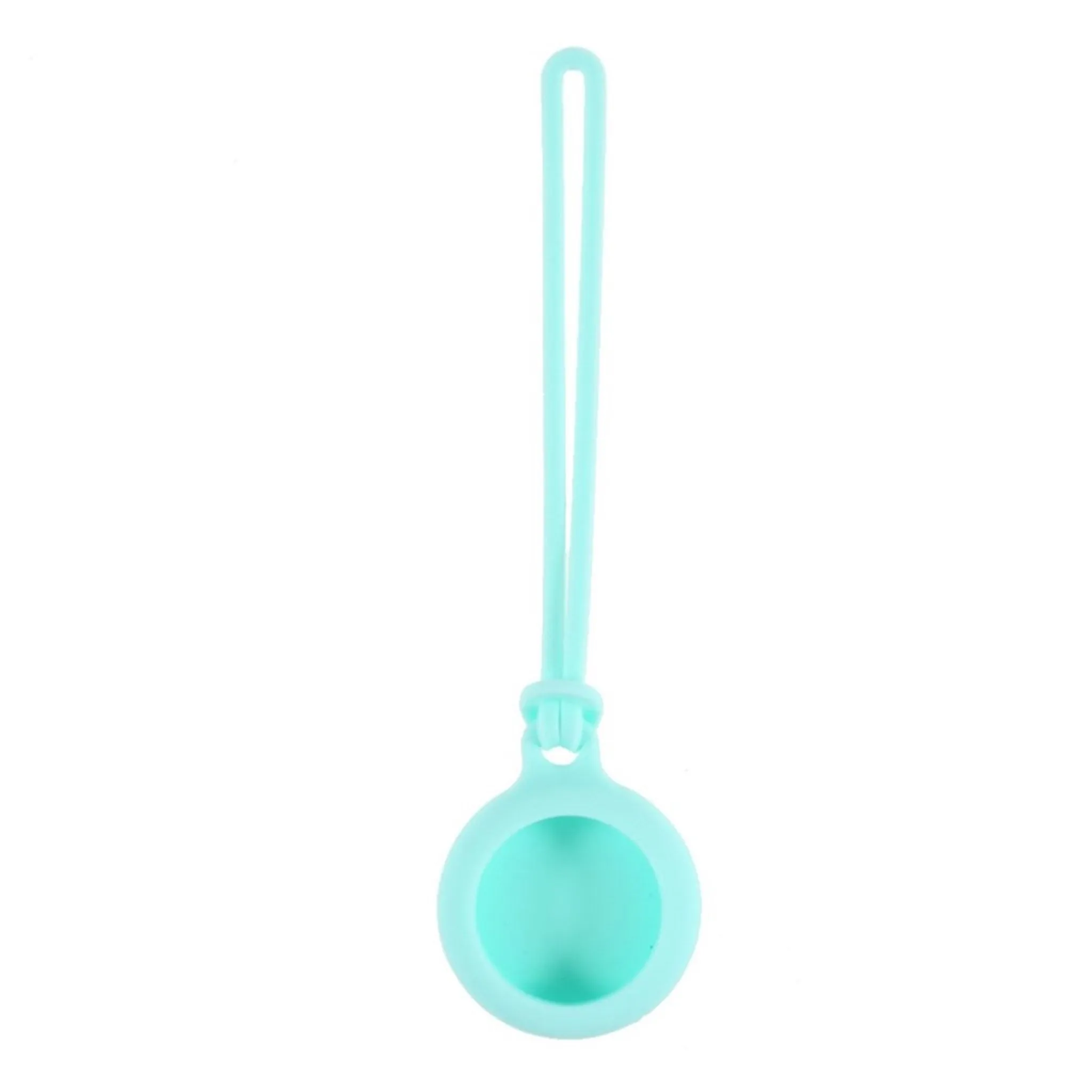 AirTags round silicone cover with three straps - Baby Blue