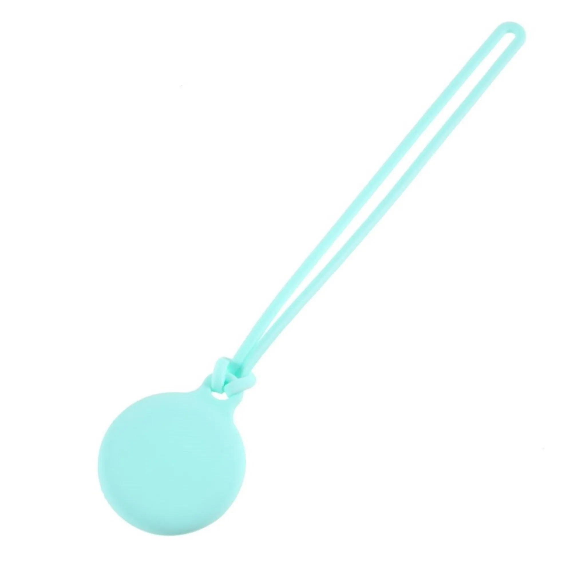 AirTags round silicone cover with three straps - Baby Blue