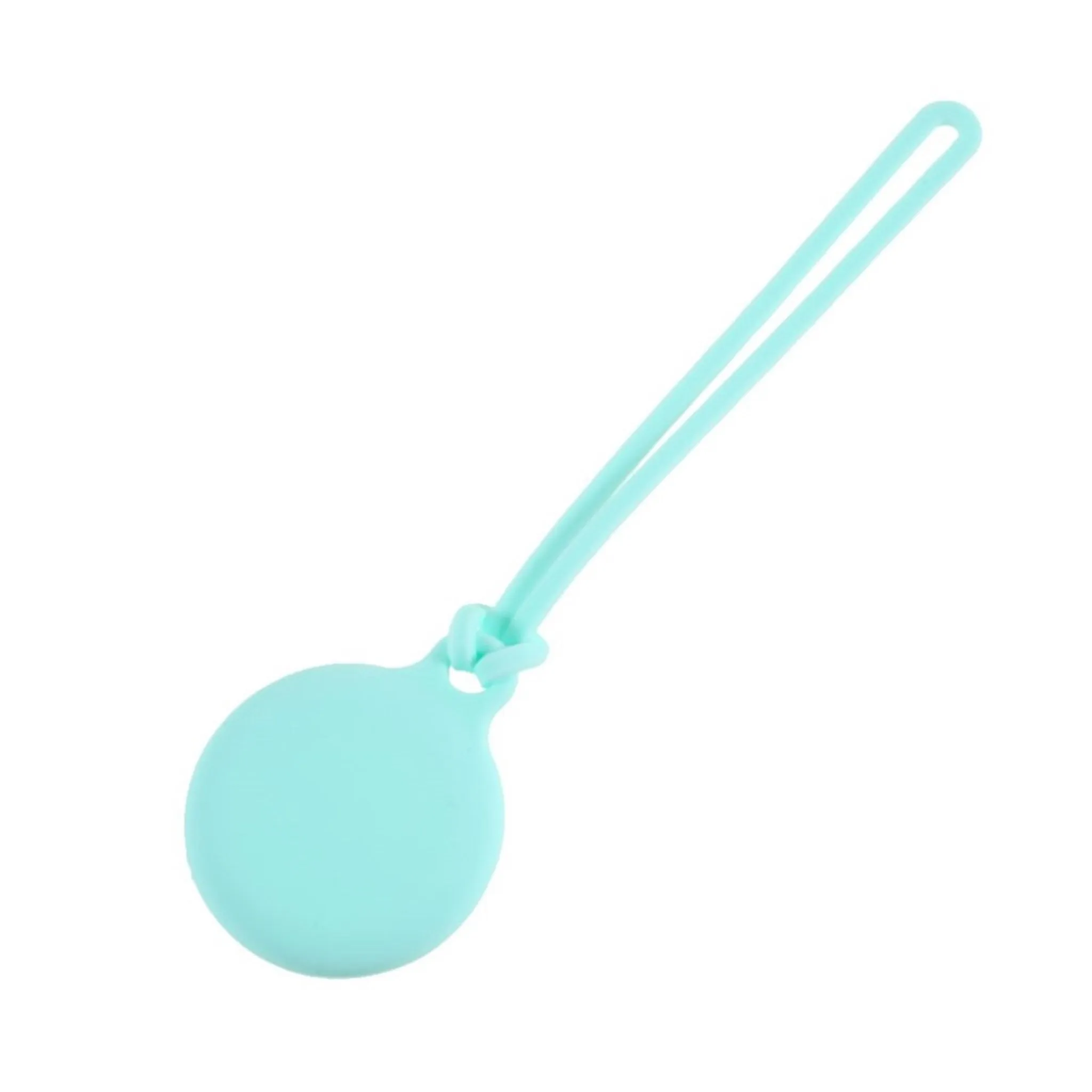 AirTags round silicone cover with three straps - Baby Blue