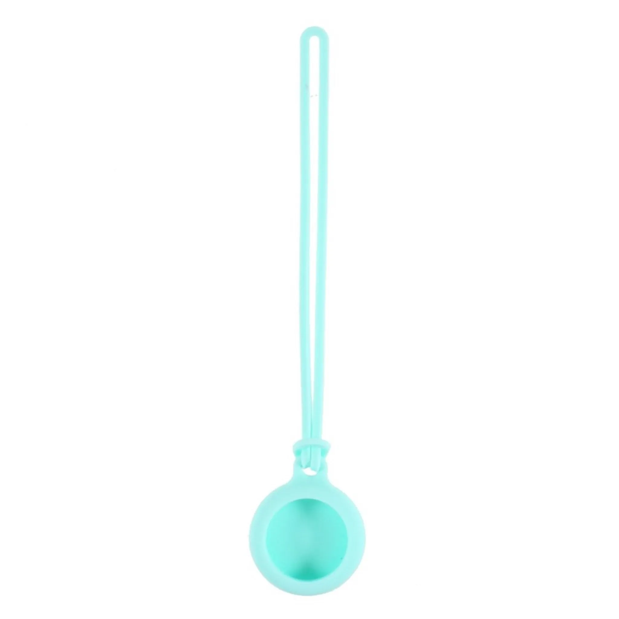AirTags round silicone cover with three straps - Baby Blue