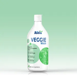 ASTRO PLUS Veggie Wash Clean Fruits & Vegetables Natural Action, Removes Pesticides Germs Safe to use on Veggies and Fruits Washing Liquid (500 ml)