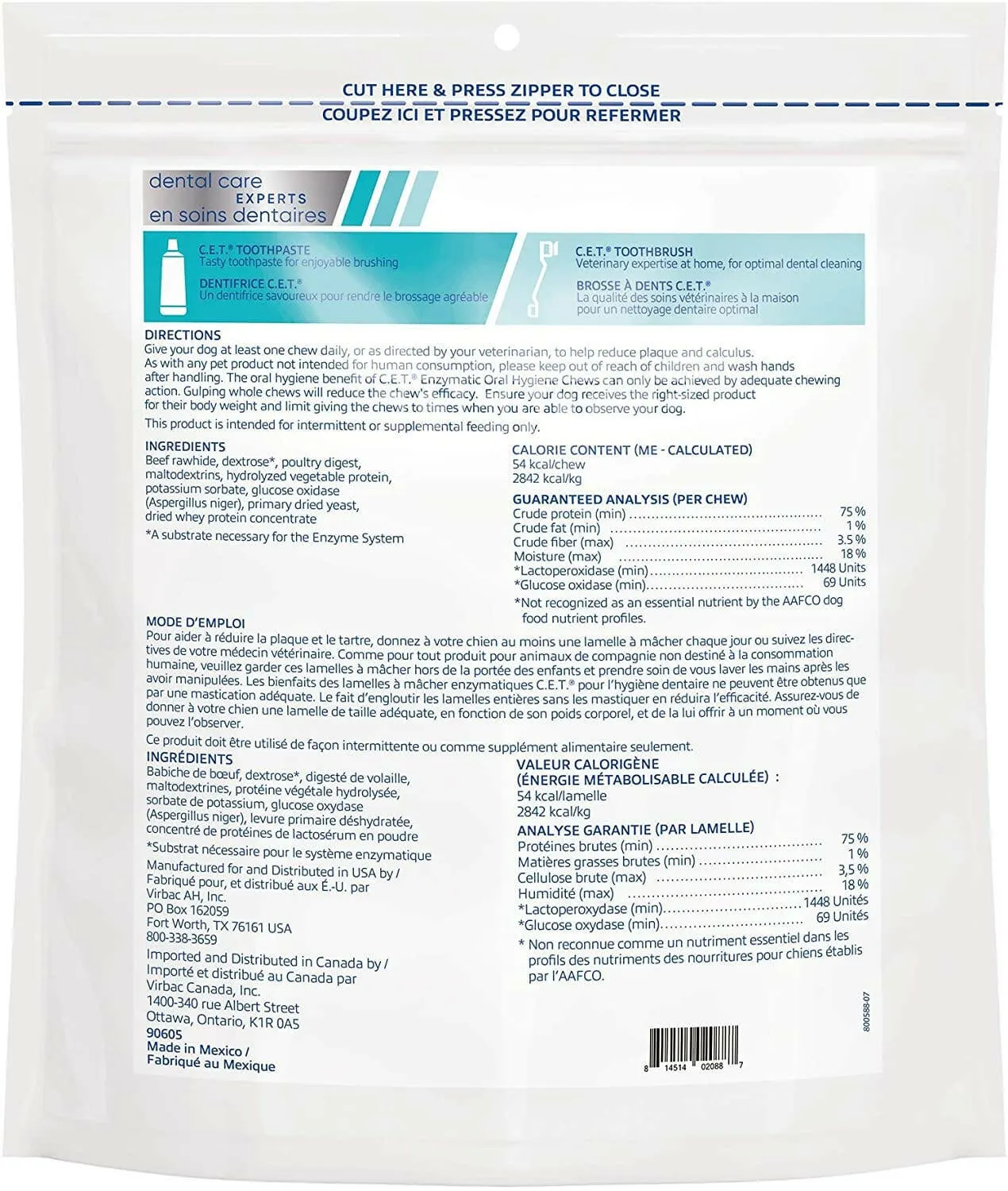 C.E.T. Enzymatic Dental Chews for Large Dogs