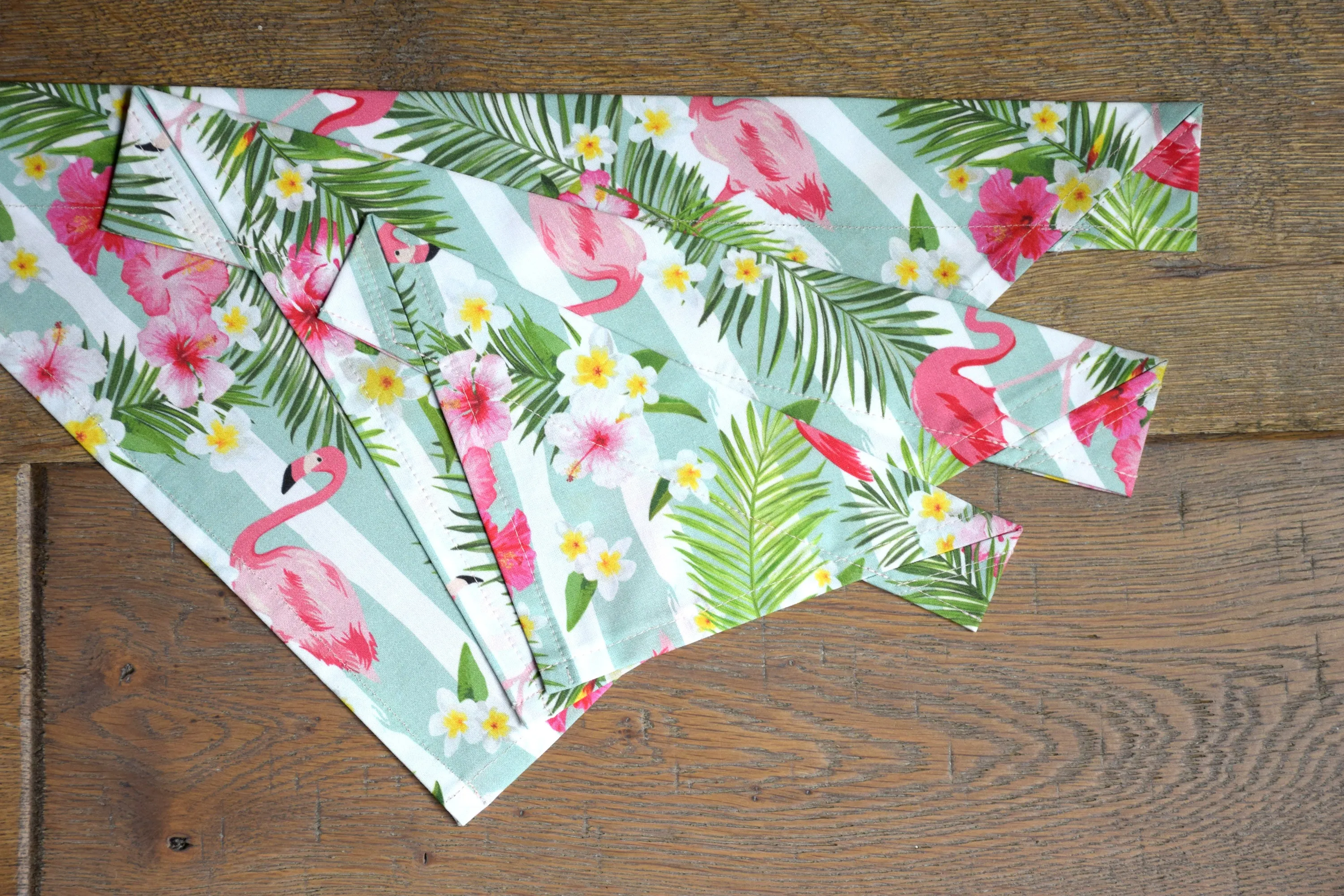 Dog Bandana - Tropical Flamingo Cotton Dog Scarf