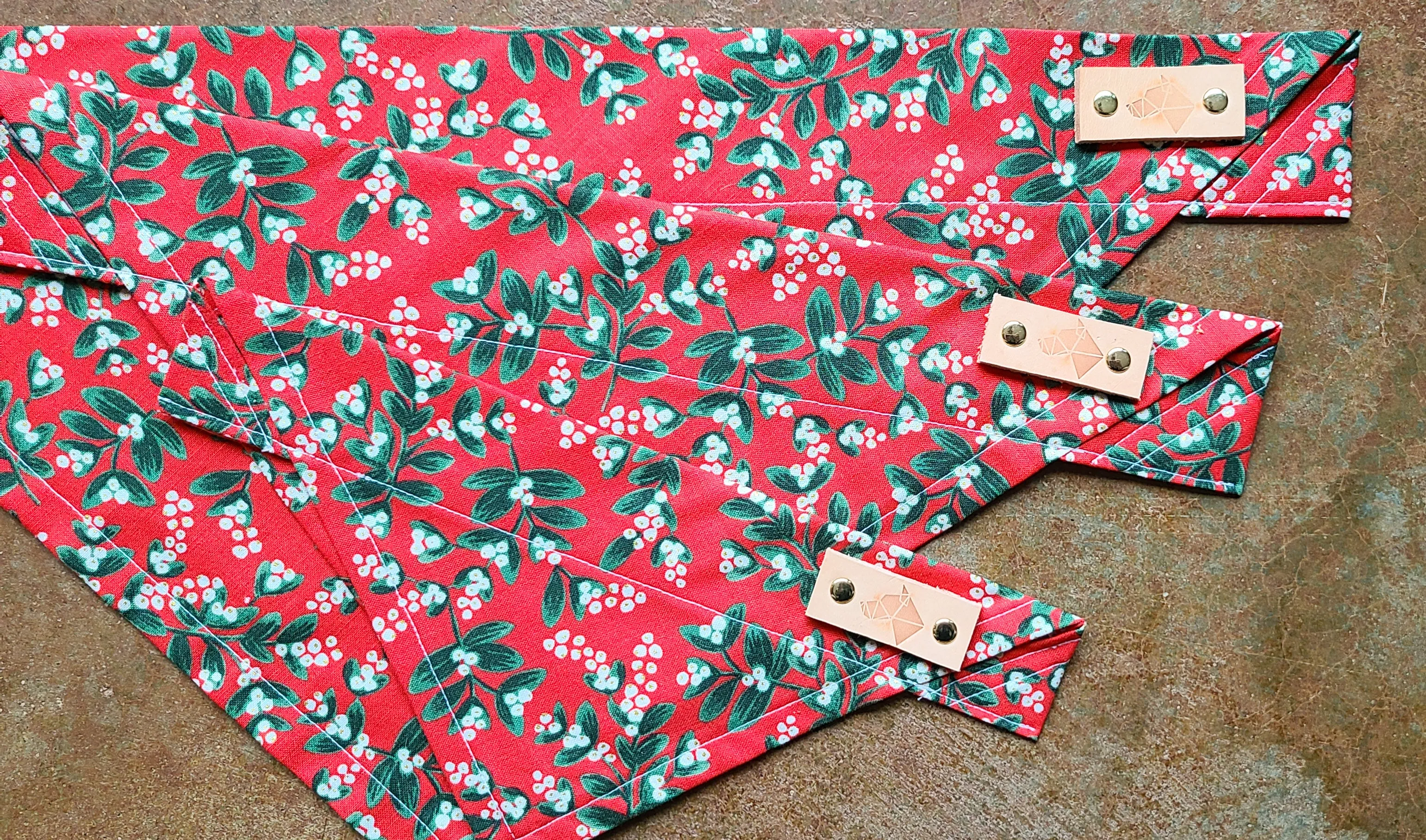 Dog Bandana - Under the Mistletoe Cotton Dog Scarf WINTER COLLECTION