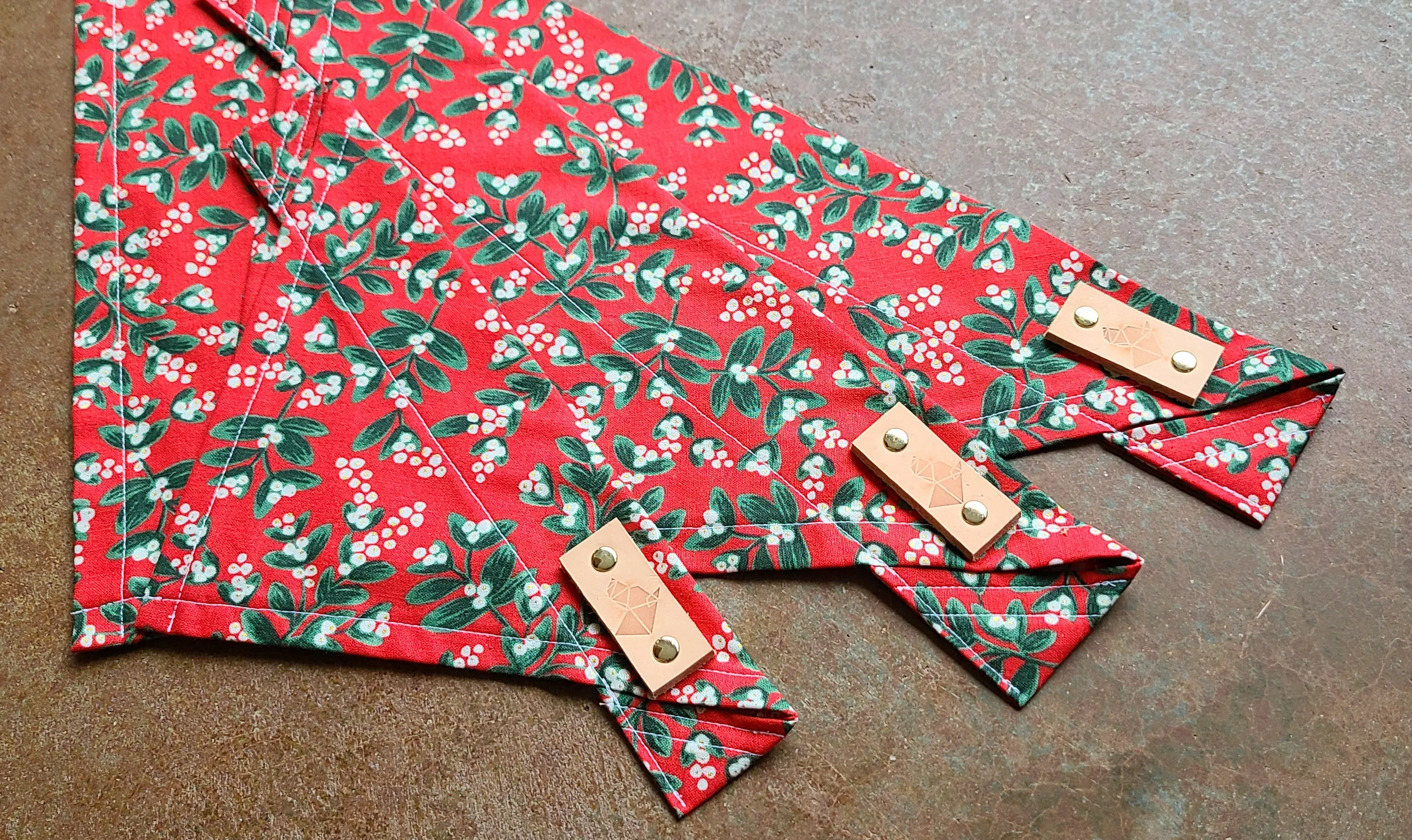 Dog Bandana - Under the Mistletoe Cotton Dog Scarf WINTER COLLECTION