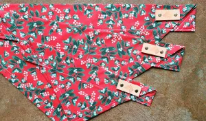 Dog Bandana - Under the Mistletoe Cotton Dog Scarf WINTER COLLECTION