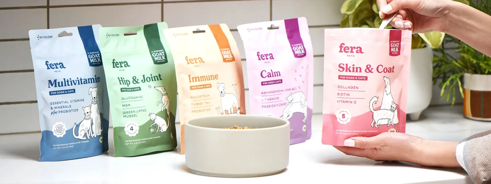 Fera Pet Organics Dog and Cat Supplement, Hip   Joint Goat Milk