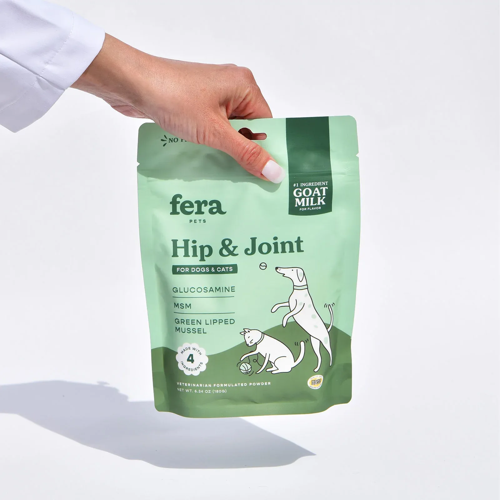 Fera Pet Organics Dog and Cat Supplement, Hip   Joint Goat Milk