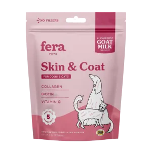 Fera Pet Organics Dog and Cat Supplement, Skin   Coat Goat Milk Topper