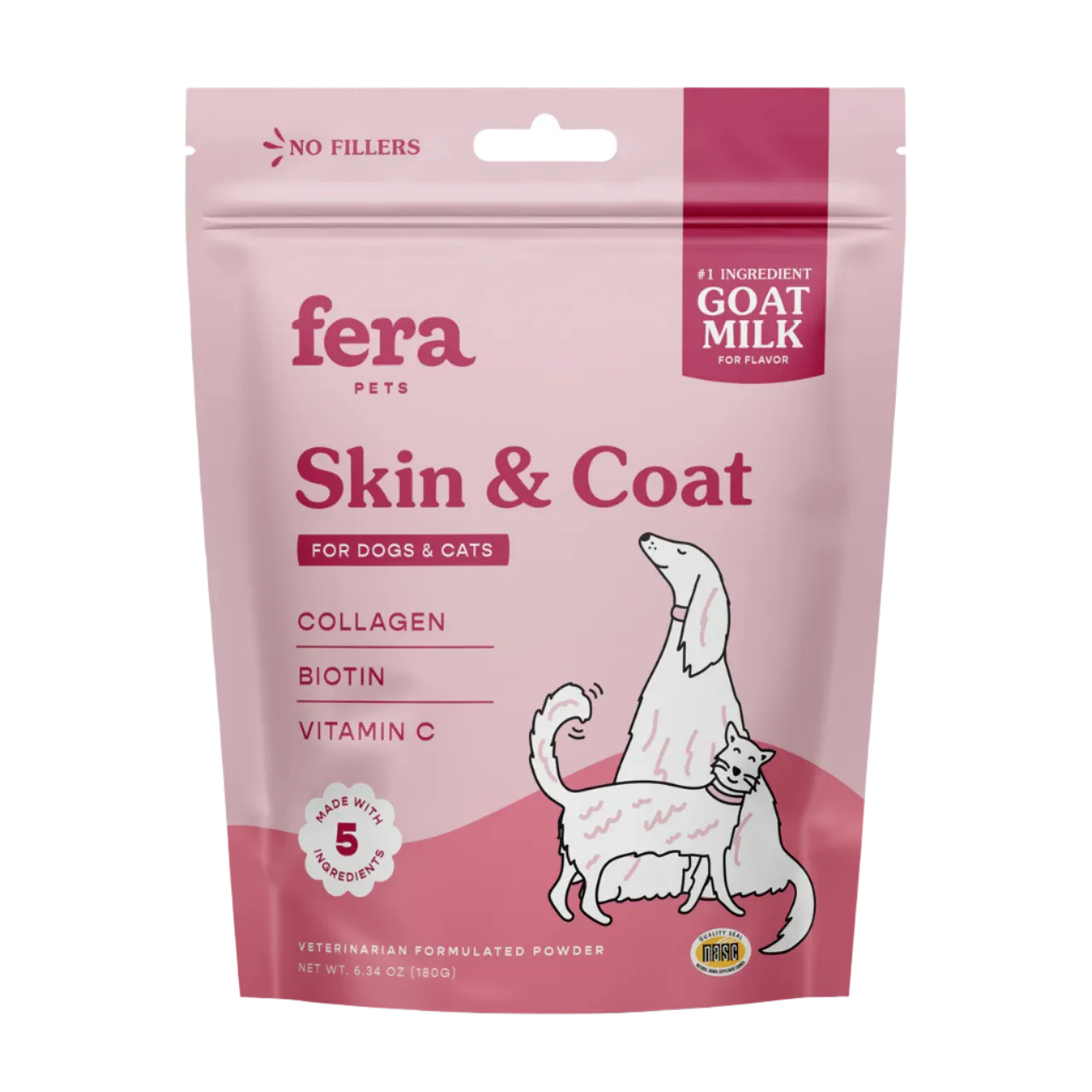 Fera Pet Organics Dog and Cat Supplement, Skin   Coat Goat Milk Topper