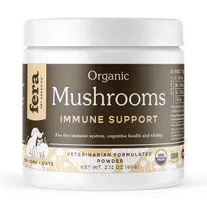 Fera Pet Organics Dog and Cat Supplement, USDA Organic Mushroom Blend for Immune Support