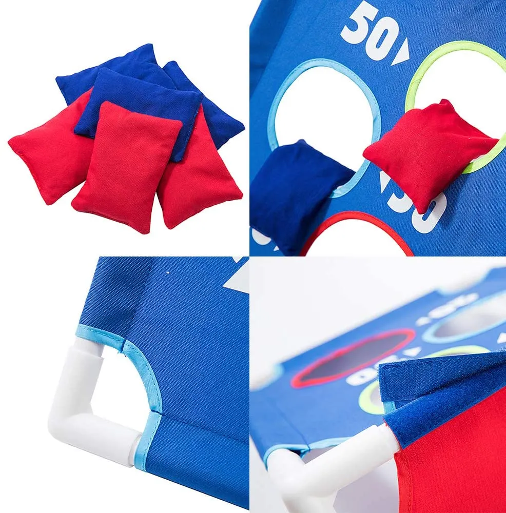 Foldable Bean Bag Toss Portable Cornhole Board Game Set