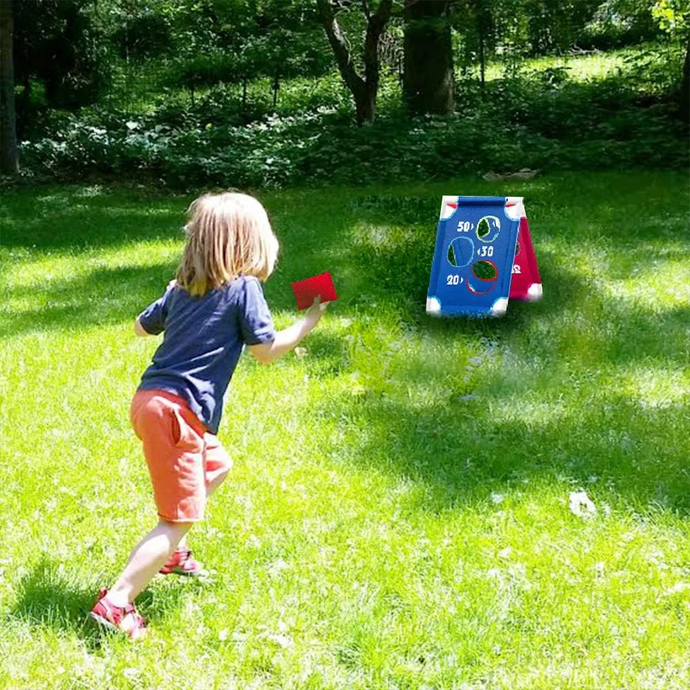 Foldable Bean Bag Toss Portable Cornhole Board Game Set