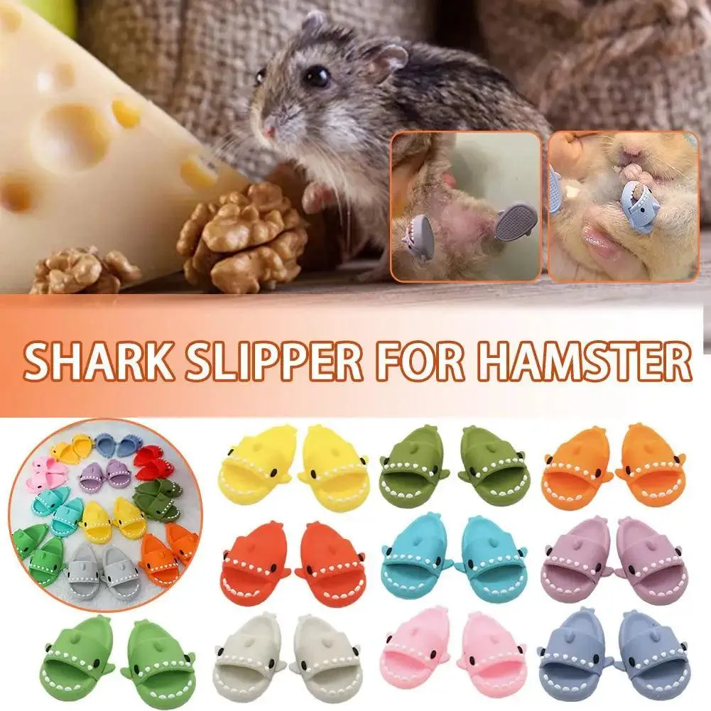 Hamster Costume Shoes Cute Shark Slippers Cosplay Suit Small Pet Fun Clothes Guinea Pigs Cosplay Assessories For Real Pets