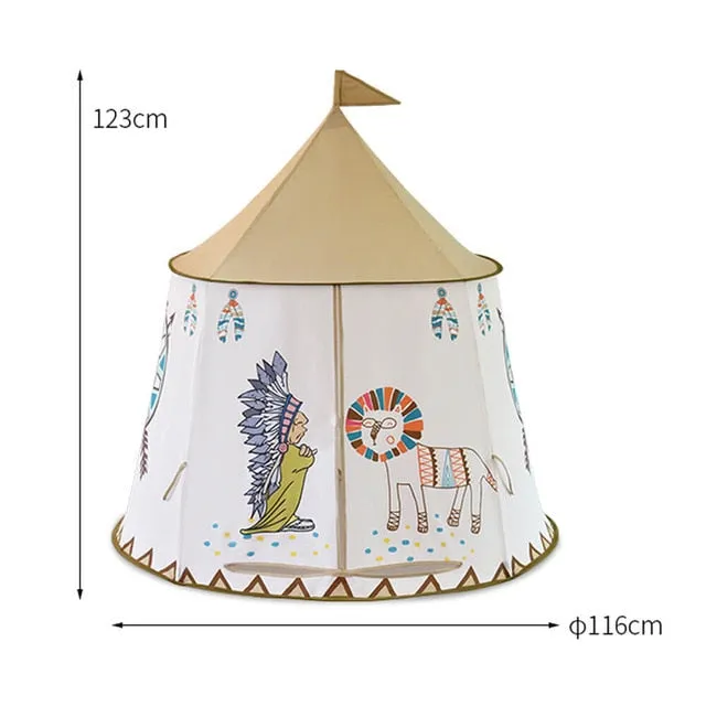 Kid Tent House Portable Princess Children Teepee Tent Play Tent