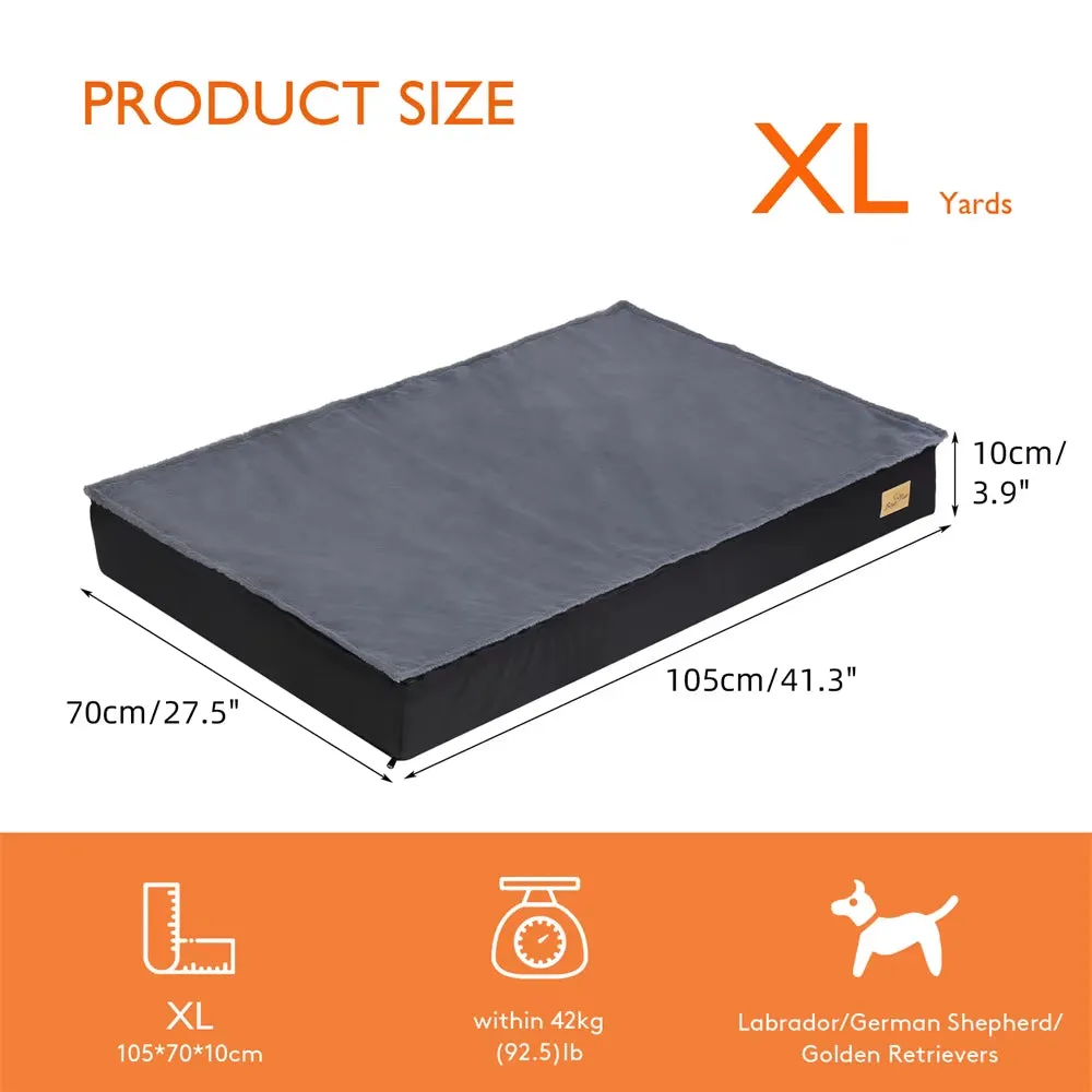 Large Orthopedic Waterproof Dog Bed – 2-in-1 Crate Mattress with Removable Washable Cover