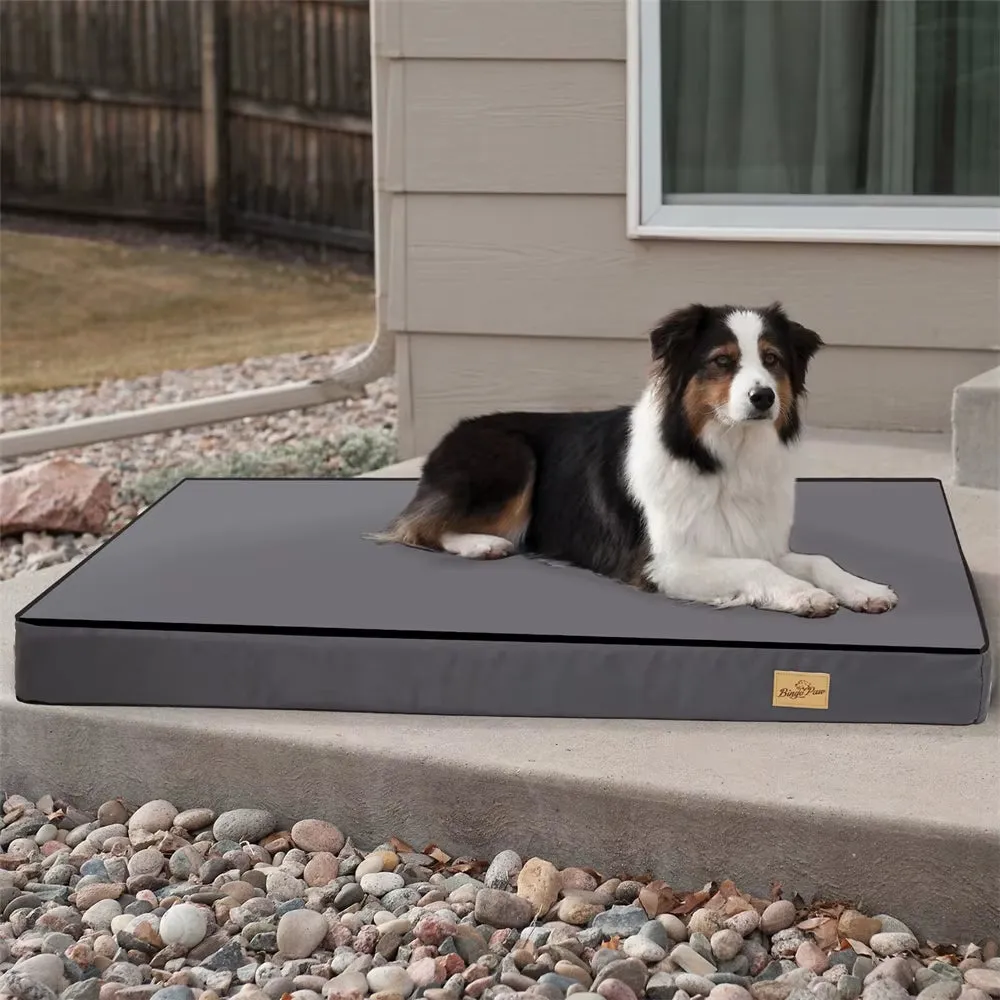Large Orthopedic Waterproof Dog Bed – 2-in-1 Crate Mattress with Removable Washable Cover