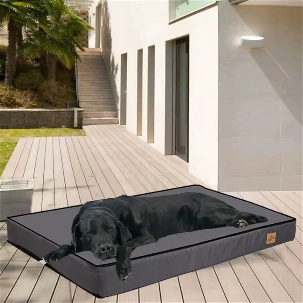 Large Orthopedic Waterproof Dog Bed – 2-in-1 Crate Mattress with Removable Washable Cover