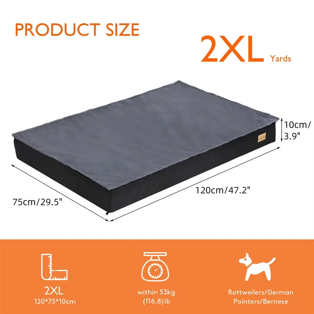 Large Orthopedic Waterproof Dog Bed – 2-in-1 Crate Mattress with Removable Washable Cover