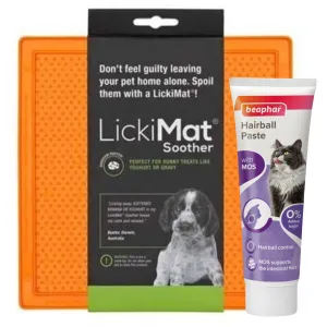 LickiMat Classic Soother & Beaphar Hairball Paste