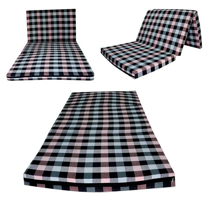 MOLIRA Foldable Foam Mattress Single Bed| Folding Single Bed Matterss for Floor, Travelling, Light Weight 01(Multicolor 0, 3 Folding 72 * 36 * 2) (PR -01)