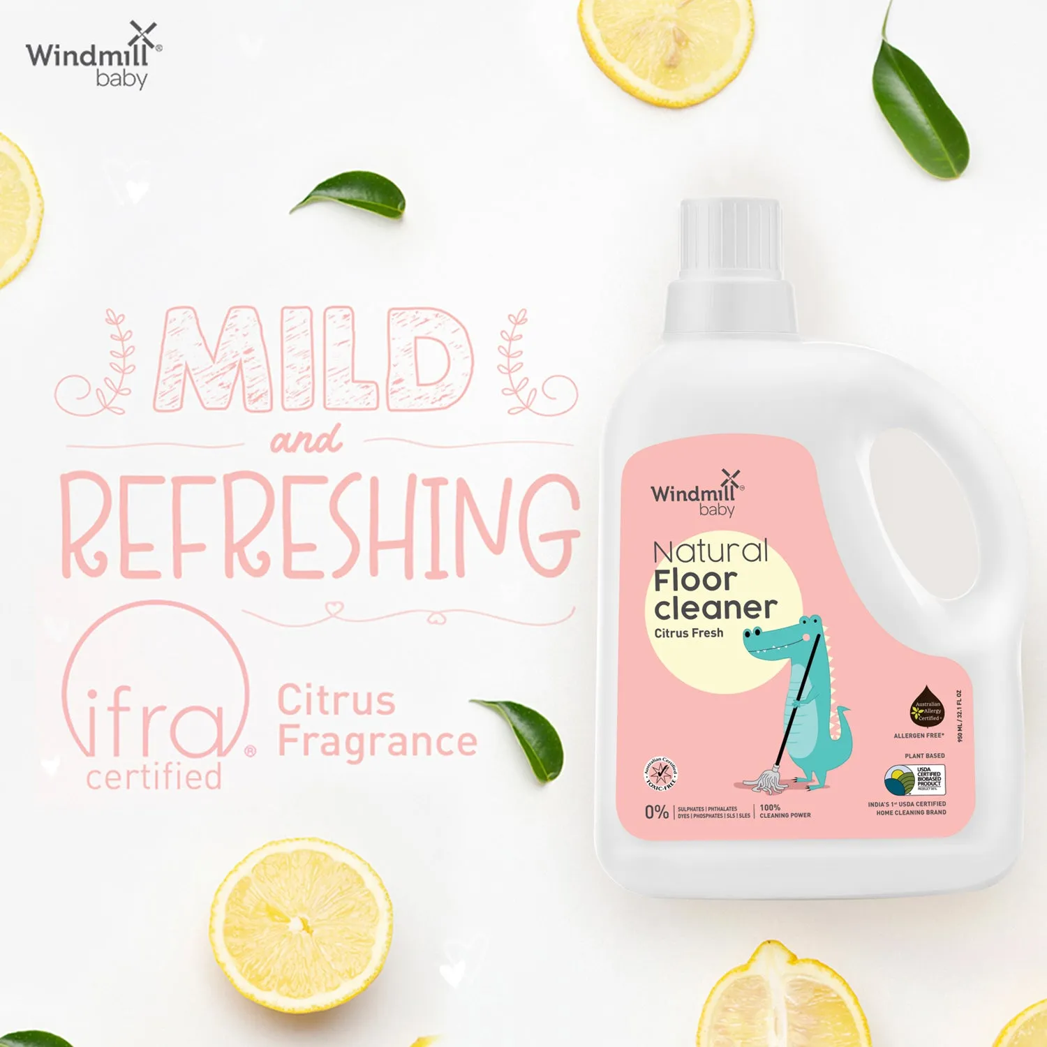 Natural Floor Cleaner Citrus Fresh 2 Ltr Pack