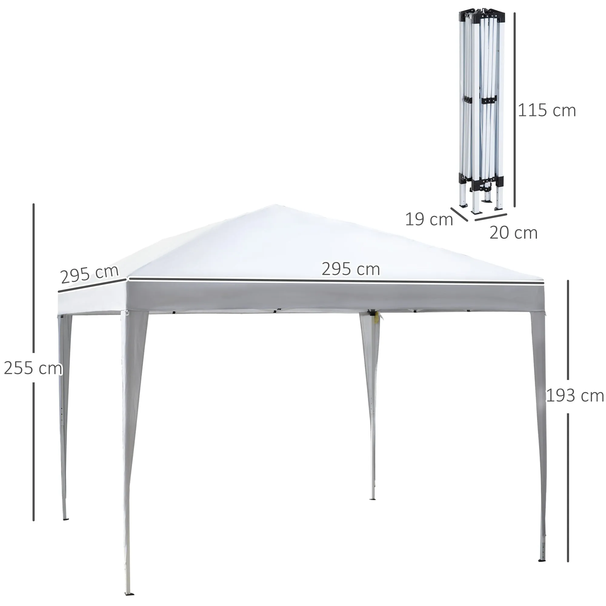 Outsunny 3 x 3m Garden Pop Up Gazebo Marquee Party Tent Wedding Canopy White
