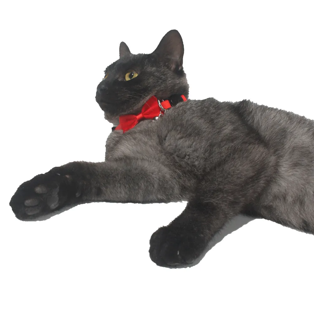 PAWS ASIA Lazada Hot Sale Nylon Small Multi Color Pet Collar Bow With Bell Cat Jewelry Dog