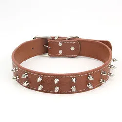 PAWS ASIA Suppliers Custom Personalized Pu Leather Metal Studded Dog Collar With Spikes