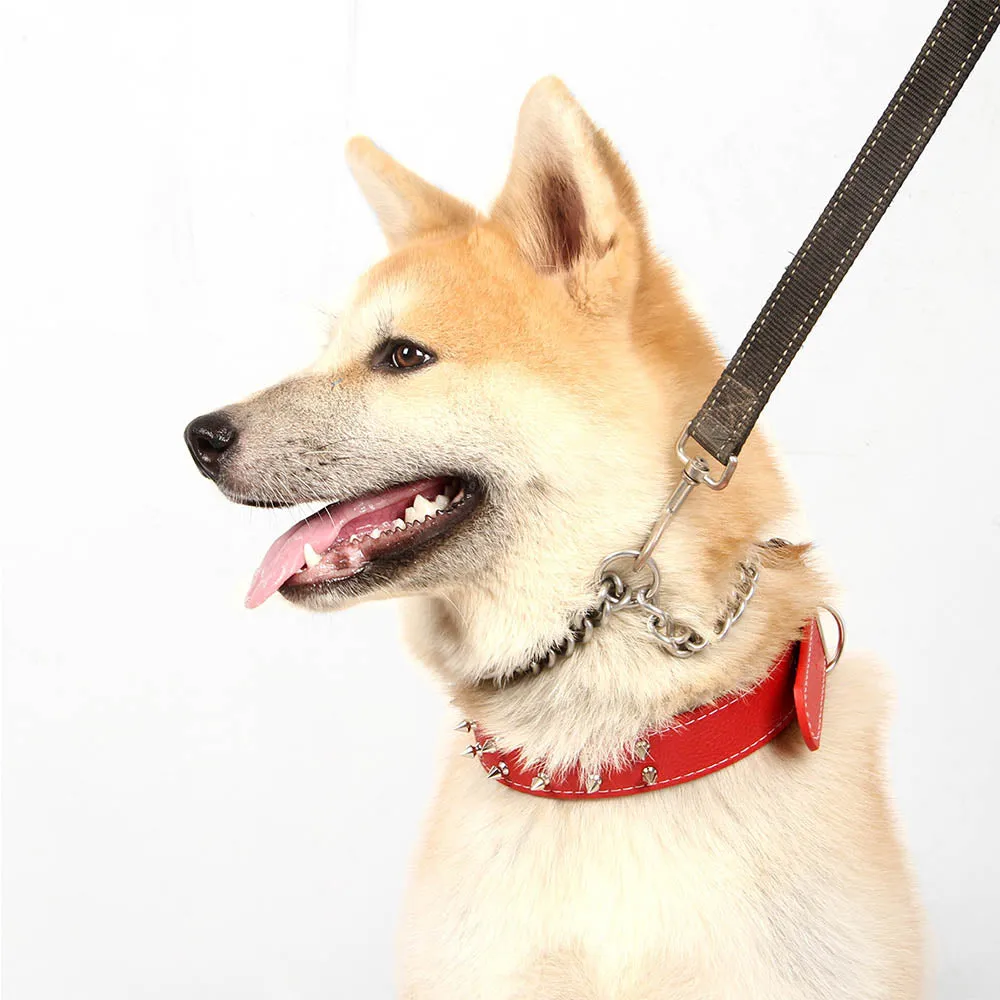 PAWS ASIA Suppliers Custom Personalized Pu Leather Metal Studded Dog Collar With Spikes