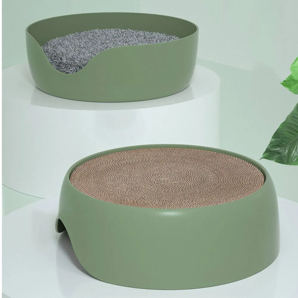PAWS ASIA Suppliers Dropshipping New 2 In 1 Warm Easy Clean Round Cat Scratching Bed Cardboard
