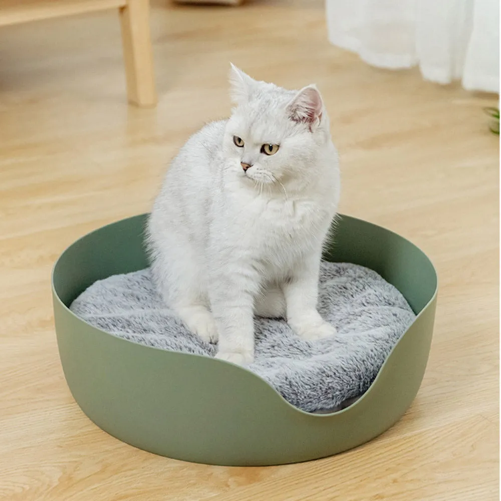 PAWS ASIA Suppliers Dropshipping New 2 In 1 Warm Easy Clean Round Cat Scratching Bed Cardboard