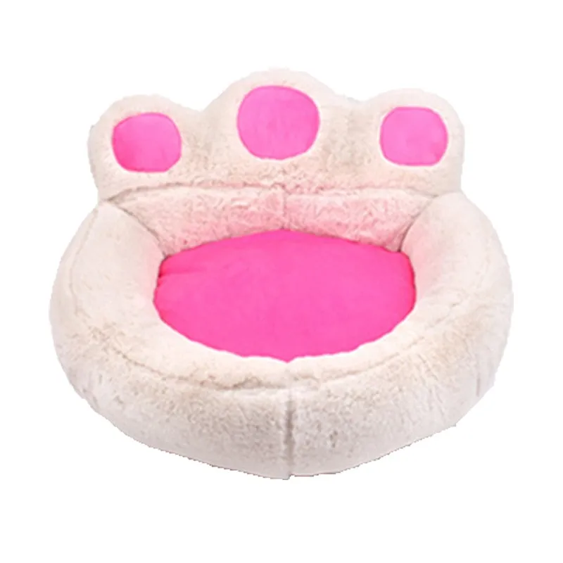 Pet Dog Bed House Plush Washable Round Bear Paw Puppy Nest Winter Warm Sofa Mat Kennel Cushion For Small Medium Dogs Cat