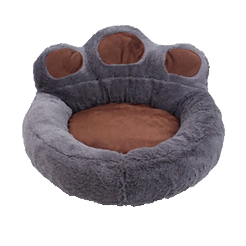 Pet Dog Bed House Plush Washable Round Bear Paw Puppy Nest Winter Warm Sofa Mat Kennel Cushion For Small Medium Dogs Cat