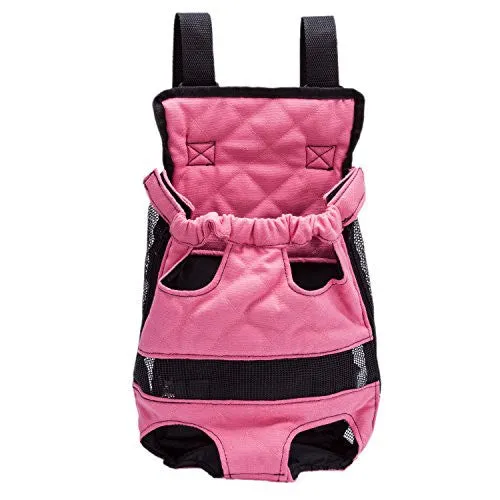 Pettom Front Cat Dog Backpack Travel Bag Carrier Free Your Hands Lightweight and Safe (XL)