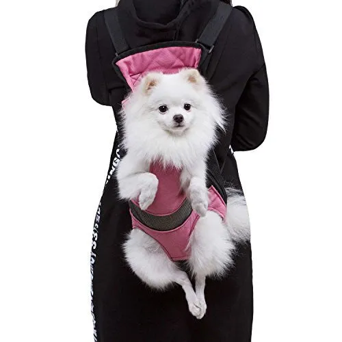 Pettom Front Cat Dog Backpack Travel Bag Carrier Free Your Hands Lightweight and Safe (XL)