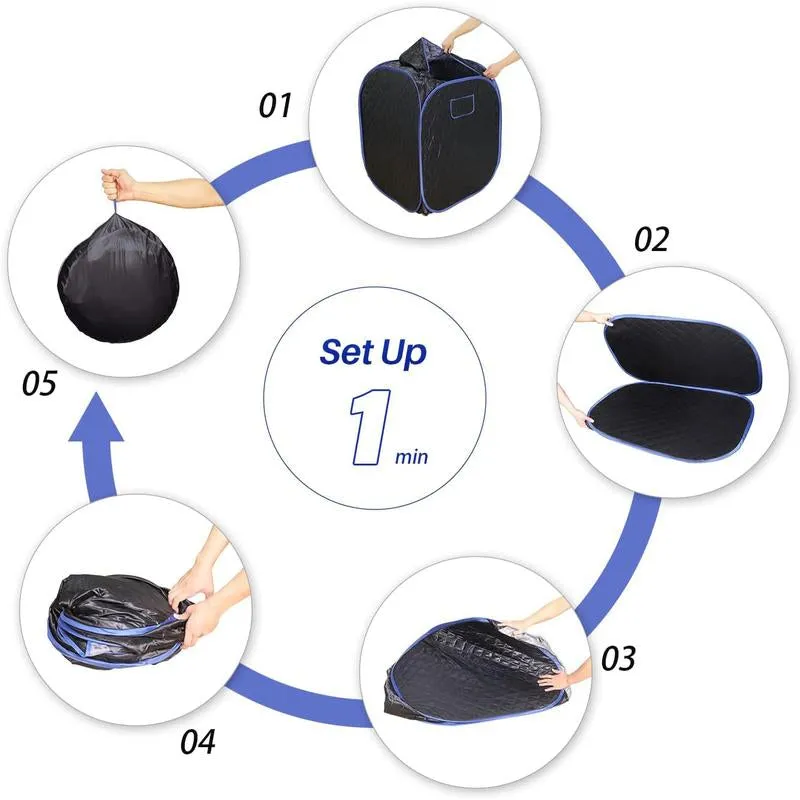 Portable Steam Sauna Home Spa Personal Steam Sauna Tent Indoor with Steamer 1 Person Steam Room Adjustable Durable Portable Foldable Portable Personal XL Portable Portable Foldable Home Spa