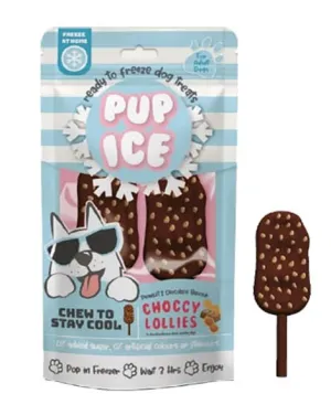Pup Ice Choccy Lollies, Peanut Butter & Chocolate, 2pk