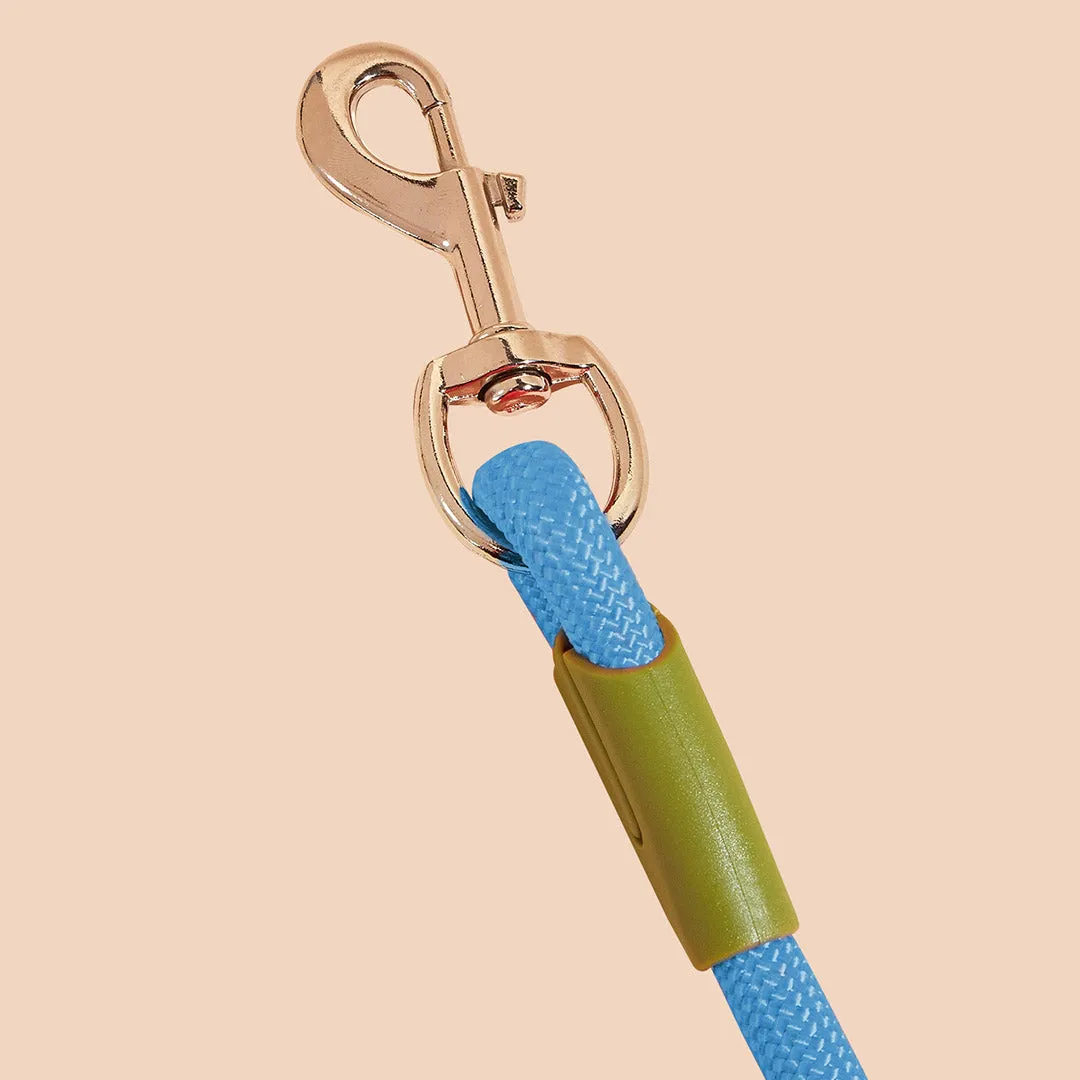 SOGA 2X 220cm Multifunction Hands Free Rope Pet Cat Dog Puppy Double Ended Leash for Walking Training Tracking Obedience Blue