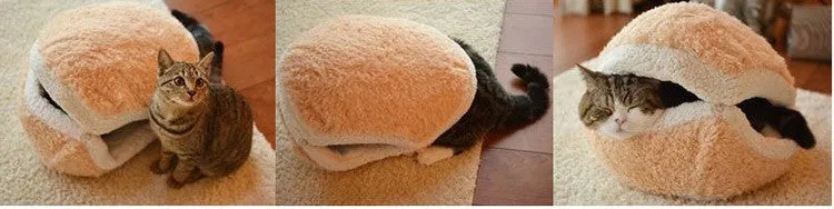 Warm Bed House Pet Cat Hamburger 2017